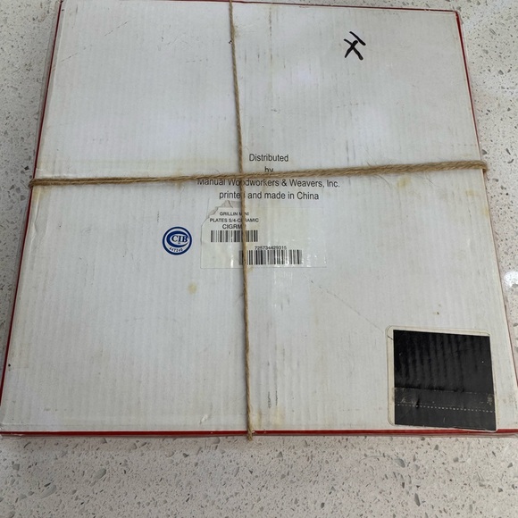 MWW Market Grillin Mini Plates Small 4 Ceramic New - Picture 4 of 10